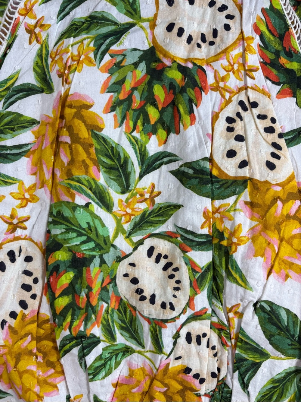 Farm Rio NWT Biriba Cropped Multi Color Tropical Top Size S Resortwear Summer - Picture 9 of 9
